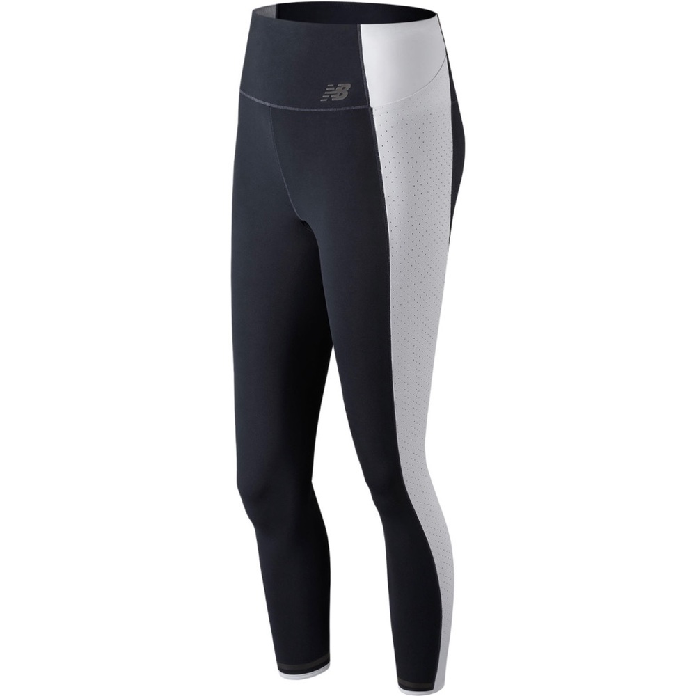 New Balance Womens Lynx Run Tight with Pockets in White/Navy Size Small